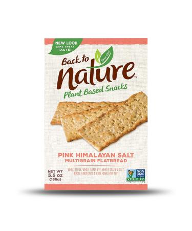 Back to Nature Crackers Non-GMO Pink Himalayan Multigrain Flatbread 5.5 Ounce (Pack of 6)