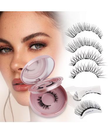 Magnetic Eyelashes 2 Pairs Reusable Magnetic Lashes with Applicator No Glue Magnetic Eye lashes Natural Look without Eyeliner Magnetic Lashes Kit(magnetic lashes-K8+604) CX-K8+604
