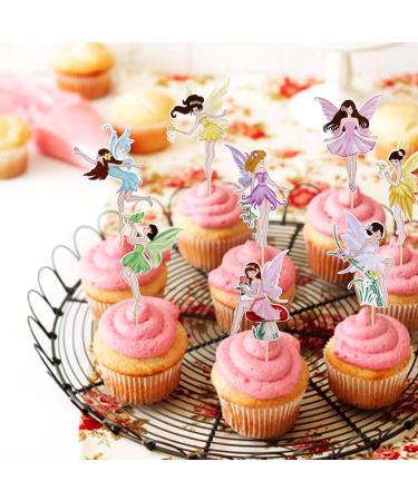 Cyodoos24 PCS Fairy Cupcake Toppers Flower Fairy Party Cupcake Toppers Fairies Party Cake Picks Garden Birthday Party Decorations for Elves Theme Baby Shower Supplies - Buy Online on SooperMarket.com