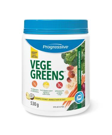 Progressive Vegegreens Pineapple Coconut Flavour 530 g Anti-Inflammatory plus Liver & Digestion Support Pineapple Coconut 530 g