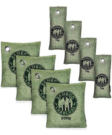 LEPO Bamboo Air Purifying Bags, 8 Pack Bamboo Charcoal Air Purifying Bags Activated Charcoal Odor Bags Natural Bamboo Charcoal Air Purifying Bag, Shoe Deodorizer, Car Deodorizer, Home Charcoal Odor Absorber for Pets