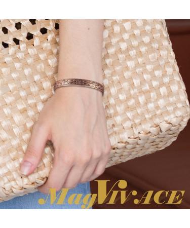 EnerCoppeX Copper Magnetic Bracelet for Women - Detox Jewelry with 3500 Gauss Magnet (CPB-0005AB) - Buy Online on SooperMarket.com