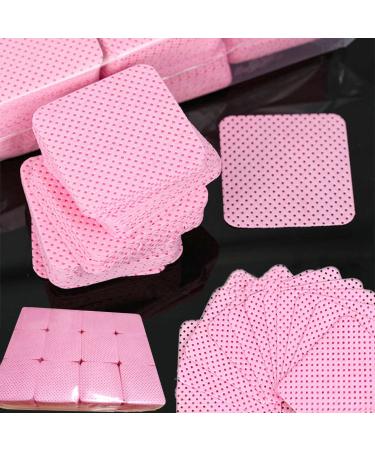 Lint Free Nail Wipes  1200Pcs Pink Eyelash Extension Glue Cleaning Wipes   Absorbent Soft Non-woven Fabric Gel Nail Polish Remover Pads  No Lint Nail Cotton Pads For Eyelash Extensions Nails Lash Glue