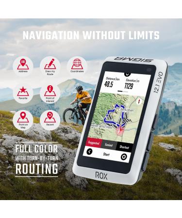 Buy Sigma ROX 12.1 EVO Basic Set - White Bicycle Navigation System | Bluetooth GPS GLONASS | International Shipping Available - Buy Online on SooperMarket.com