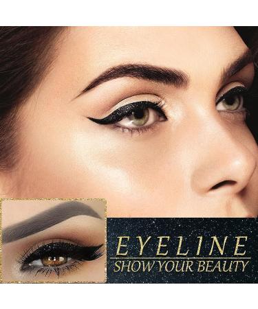 4 Pairs Self-Adhesive Glitter False Eyelashes with Eyeliner Stickers Reusable & Waterproof Black Eye Makeup Set - Buy Online on SooperMarket.com