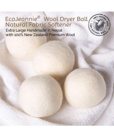 Buy Eco-Friendly Wool Dryer Balls (4 Pack) - XL Natural Fabric Softener & Static Guard - 100% New Zealand Wool - Buy Online on SooperMarket.com
