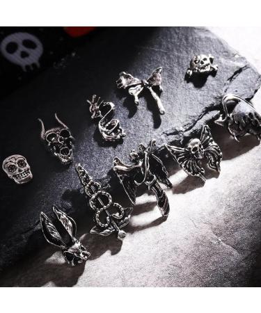 RUNRAYAY 28pcs 3D Halloween Nail Charms Cross Chrome Metal Nail Art Charm Vintage Gothic Retro Punk Skulls Mixed for Manicure Craft DIY Nail Art Decoration Accessories with a Box - Buy Online on SooperMarket.com