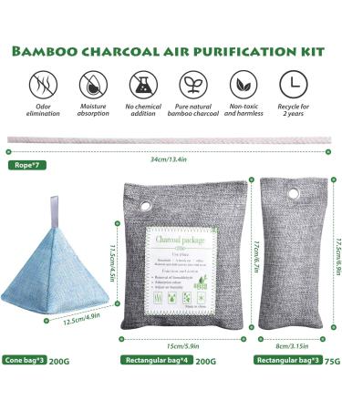 UNIROI 10 Pack Bamboo Charcoal Bags - Activated Charcoal Absorbent Bags for Home, Shoes, Car, Pet, Closet - Buy Online on SooperMarket.com
