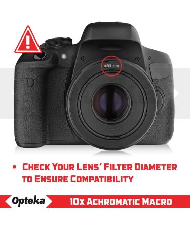 Opteka Achromatic 10x Diopter Close-Up Macro Lens for Sony E-Mount Cameras - 40.5mm, 49mm, 58mm Threads - Buy Online on SooperMarket.com