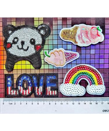 Qingxi Charm 32pcs Sequins Embroidered Patches - DIY Craft Embellishments for Clothes, Hats, Shoes - Assorted Styles - Buy Online on SooperMarket.com