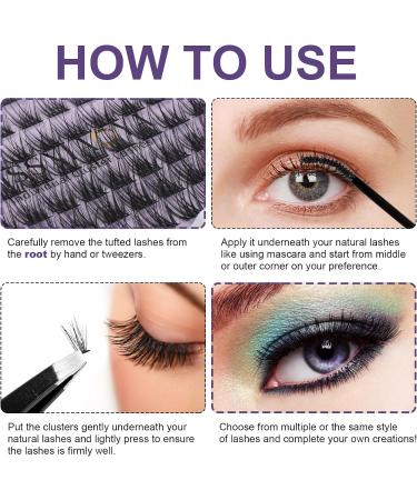 133 Pcs Individual Lashes Extension Kit with Lash Glue and Applicator - Mix False Eyelashes for DIY Soft Natural Look - Portable Cluster Lashes Extensions Kit - F-07 Light Suit - 1 Pack - Buy Online on SooperMarket.com