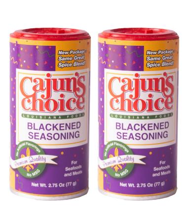Cajun Choice Blackened Seasoning 2.75 OZ (Pack of 2) - Use for Grilling or Cooking Fish, Chicken, Pork, Steak, Vegetables, Burgers, Salmon, Soups, and anything else you want to Add Authentic Louisiana Flavoring to any Dish Blackened Seasoning 2.75 Ounce (