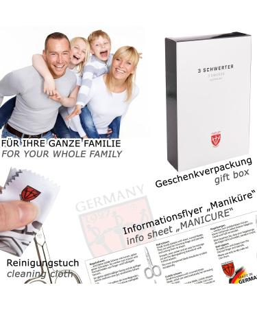 Three Swords Germany 6 pcs Manicure Set 'Genova' | Nail Care Kit with Scissors Clippers & Glass Files in Textile Jeans Blue - International Shipping - Buy Online on SooperMarket.com