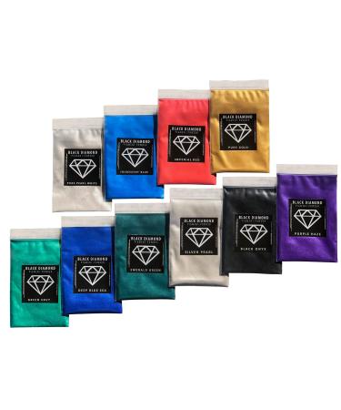 Epoxy Resin Dye Mica Powder Black Diamond Pigments Variety Pack 4 (10 Colors) Pure 2TONE Series Variety Pigment Packs (Epoxy Paint Color Art)