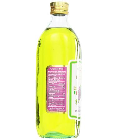 Sadaf Grapeseed Oil - 33.8 Fl Oz - High Smoking Point - Ideal for Cooking, Seasoning, Skincare & Haircare - Product of Italy - Buy Online on SooperMarket.com