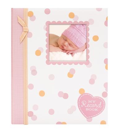 Lil Peach First 5 Years Baby Memory Book, Cherish Every Precious Moment, Pink & Peach Confetti Polka Dots