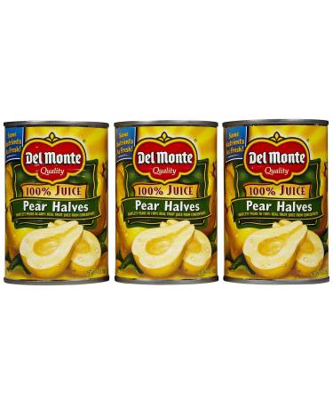 Del Monte Bartlett Pear Halves in 100% Real Fruit Juice, 15 oz, 6 pk