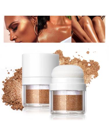 HOSAILY Polvo De Hadas Body Highlighter Powder Body Glitter Shimmer Contour Powder Smooth Sparkling Highlighter Powder for Face Eyes Body Glow (3 Golden Brown) 1 Ounce (Pack of 1)