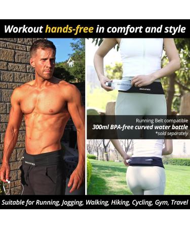 Buy Build & Fitness Running Belt for Men & Women Flip-Waist Pocket Key Clip & Cell Phone Holder for iPhones & Samsung - Adjustable 34 -39 (87-98cm) - Black - Buy Online on SooperMarket.com