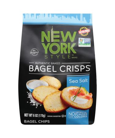 New York Style Bagel Crisps, Sea Salt, 6 Ounce Salted 6 Ounce (Pack of 1)