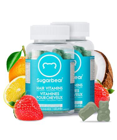 SugarbearPRO Hair Vitamin Longer-Looking Hair Gummy for Women & Men Extra Strength 2500mcg Biotin B12 MSM Inositol Omega 3 Elderberry Growth USA Patent Design Kosher Halal Vegan 2 Month Supply