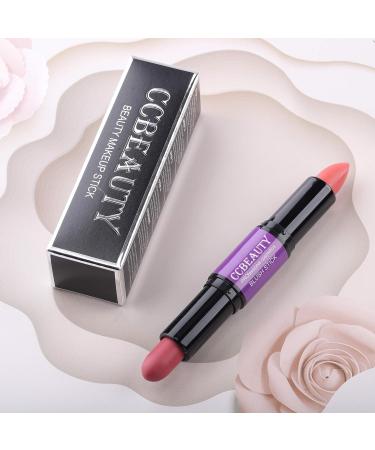CCbeauty Dual-Ended Cream Blush Stick Blusher - Peach/Mauve Shade | Cheek & Lip Tint 2-in-1 Face Blushing Duo Stick for Smooth Matte & Dewy Finish - Lightweight & Buildable Color | 1 Pack - Buy Online on SooperMarket.com