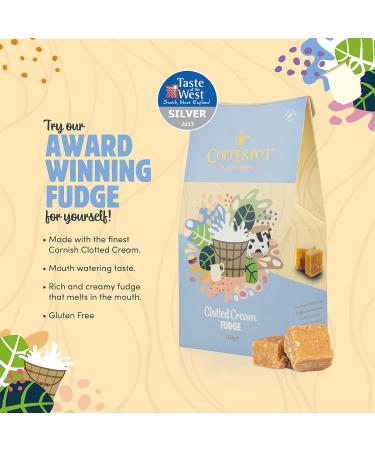 Copperpot Cornish Fudge Gift Box - Butter Fudge Salted Caramel & Clotted Cream | Gluten-Free & Vegetarian | 3 x 150g | International Shipping - Buy Online on SooperMarket.com