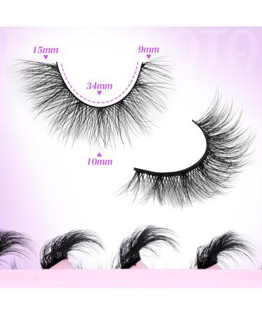 PHKERATA 15MM Wispy Cat Eye False Eyelashes Kit - 7 Pairs + 5ML Glue for Natural, Fluffy Look - Buy Online on SooperMarket.com