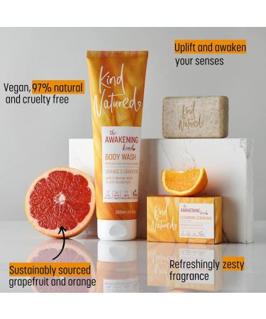 Kind Natured The Awakening Cleansing Scrub Bar Natural Orange and Grapefruit Vegan Bar Exfoliating Soap 100g - Buy Online on SooperMarket.com