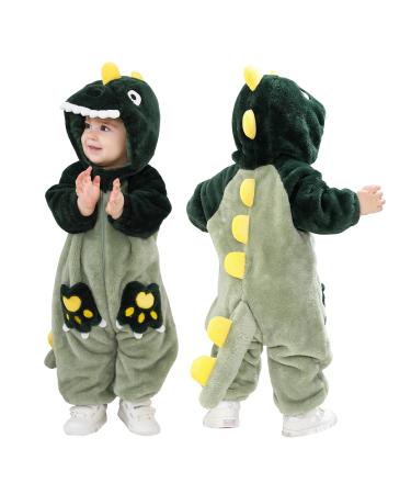 Doladola Baby Romper Animal Dalmatians Onesies Toddler's Romper Jumpsuit Newborn Baby Outfit 0-3 Months Green Dino