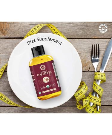 USDA Certified Organic Flax Seed Oil 10.15 fl oz - 100% Pure & Natural, Virgin Cold Pressed - Food Grade Supplement (Pack of 1) - Buy Online on SooperMarket.com