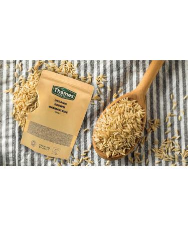 Thames Organic Brown Basmati Rice 500g - High Protein Source of Fibre, No Additives, Preservatives, GMO-Free, Certified Organic - Nutritious Whole Grain, Raw Vegan-friendly - Buy Online on SooperMarket.com