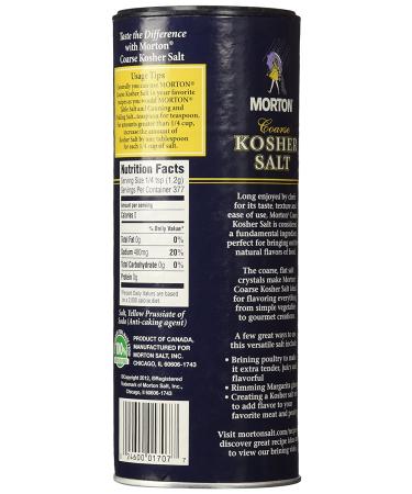 Morton Coarse Kosher Salt 16 oz - Pure & Natural Sea Salt for Cooking - Buy Online on SooperMarket.com