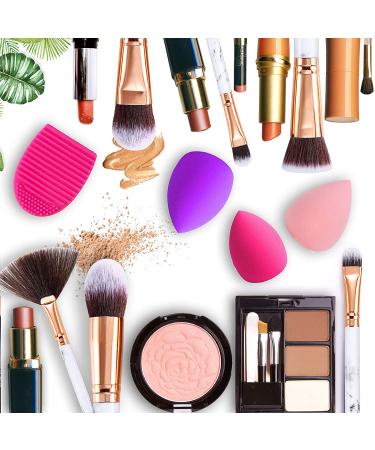 DUAIU 15PCs Marble Makeup Brush Set - Premium Synthetic Kabuki Brushes for Powder, Blush, Contour, Foundation, Concealer, Eyeshadow - Includes Makeup Sponge and Cleaner Brush Egg - Grey - Buy Online on SooperMarket.com