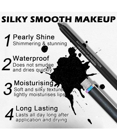 Black Lipstick Lip Liner Set - Long Lasting Pearlescent Liquid Lipstick & Gloss for Halloween & Goth Makeup - Buy Online on SooperMarket.com
