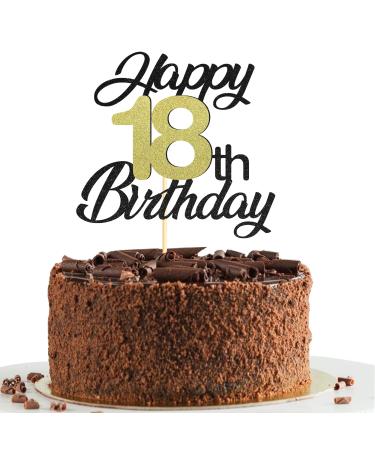 Sumerk 18 cake attachments for the 18th birthday cake attachments birthday party decoration accessories gold and black 1 pack of cake lid on his 18th birthday