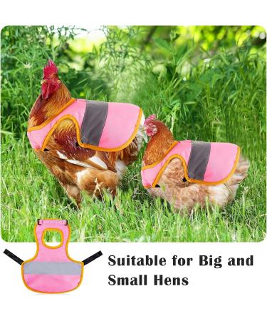 3 Pcs Adjustable Reflective Hen Vest Set - Chicken Harness & Saddle Aprons for Feather Protection - Ideal for Duck, Goose, Poultry, Dog - Pink - Buy Online on SooperMarket.com