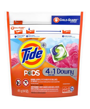 Tide PODS with Downy, Laundry Detergent Soap Pods, April Fresh, 15 Count