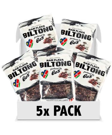 Nam Flava - Original Biltong from Namibia - 500g (5x100 g) - Beef Jerky dried meat high in protein 100 g (pack of 5)