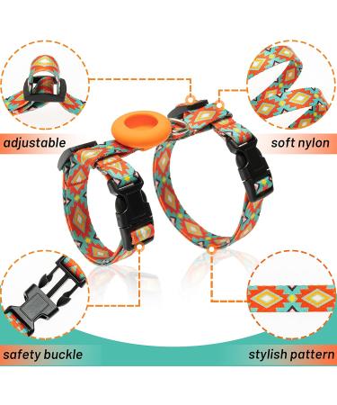 Cat Harness and Leash Escape Proof for Walking Travel Outdoor - Soft Nylon Adjustable Cute Cat Harness Leash Set with Airtag Holder for Small Large Cats Neck:7.6"-12" chest:10.6"-18" Orange - Buy Online on SooperMarket.com