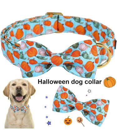 Adjustable Blue Pumpkin Dog Collar - Aring Pet Halloween Halison Bottom Band with Metal Buckle (X-Large) - Perfect Halloween Accessory - Buy Online on SooperMarket.com
