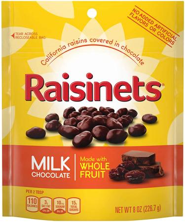 Raisinets Milk Chocolate Covered California Raisins Movie Theater Reclosable Bag - 8 Oz 8 Pack - Buy Online on SooperMarket.com