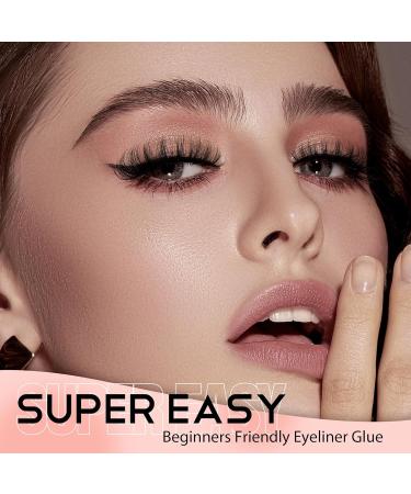 JIMIRE False Eyelashes Wispy Fluffy Cat Eye 6D Volume Russian Strip D Curl Faux Mink Lashes with 2 in 1 Magic Eyelash Glue and Tweezers Look Like Lash Extension 7 Pairs Pack - Buy Online on SooperMarket.com