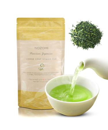Nozomi Japanese Tea - Kabuse Sencha Green Tea Vegan Single Origin Japanese Green Tea Loose Leaf Covered Loose Japanese Green Tea 3.5oz Resealable Bag
