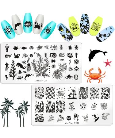 Ocean Nail Art Stamps Set - 6 Animal Templates for Stunning Nail Designs | Premium Nail Art Tools - Buy Online on SooperMarket.com