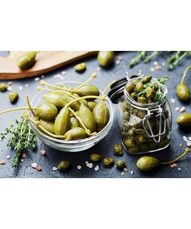 Hymor Caper Berries with Stem - 6x 400g Glass Jars | Authentic Salted Capers from Pribo | Perfect for Tapas & Antipasti - Buy Online on SooperMarket.com