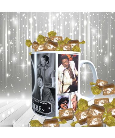 Rock n Roll Greats of 50s & 60s Personalised Music Icon Mug with Choice of Sweets Gift - Buy Online on SooperMarket.com