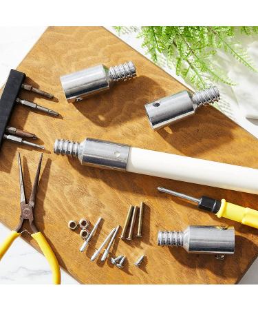 6 Pcs Threaded Tip Replacement Kit for Extension Poles - Metal Threaded Tips for 1 Inch Wood/Metal Poles - Buy Online on SooperMarket.com