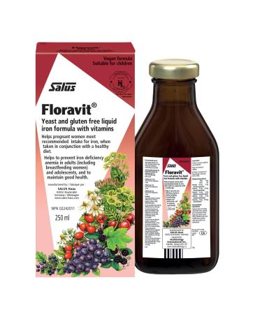 Salus Floravit Liquid Iron and Vitamins | Herbal Iron Supplement for Women Men and Children | Gluten-Free Yeast-Free Non-Dairy Non-GMO (250ml)