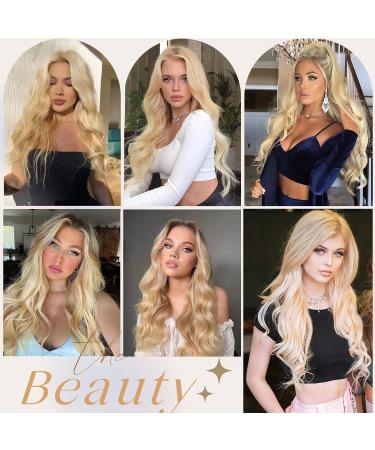 Kellynee Ombre Blonde Wig for Women - Synthetic Hair with Dark Roots | Perfect for Everyday Halloween Parties & Cosplay - Buy Online on SooperMarket.com